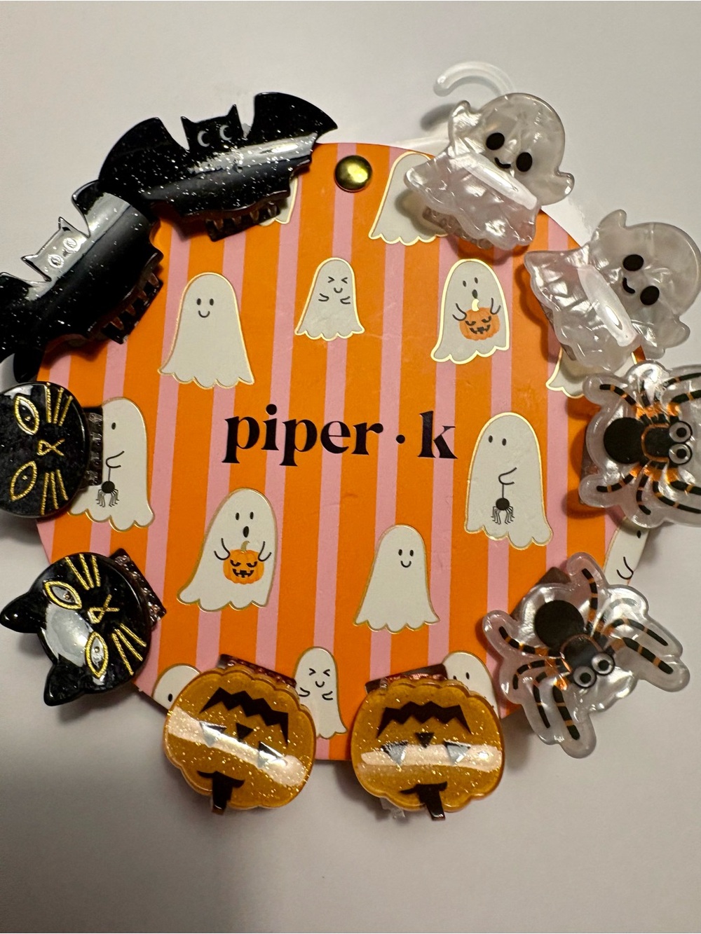 piper·k Halloween Kids Hair Clip Set - Black, Orange, Clear